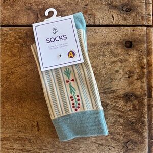 Abrand Teal and Cream Casual Socks